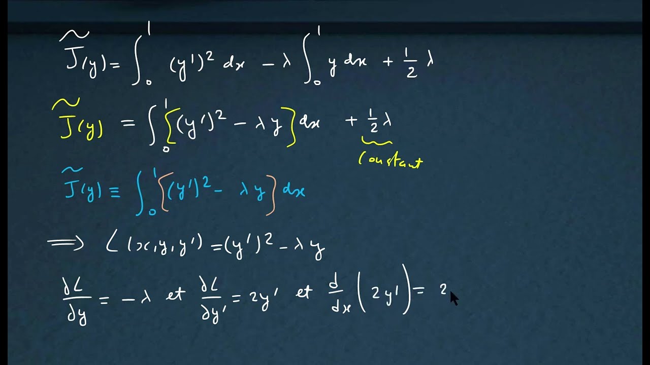 Calcul des variations/ Application de l'équation d’Euler–Lagrange (Exemple_2)