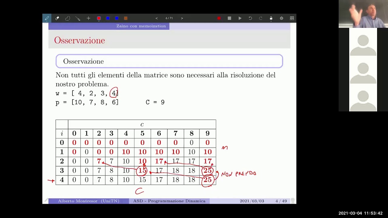 13 - Programmazione dinamica - Zaino con Memoization