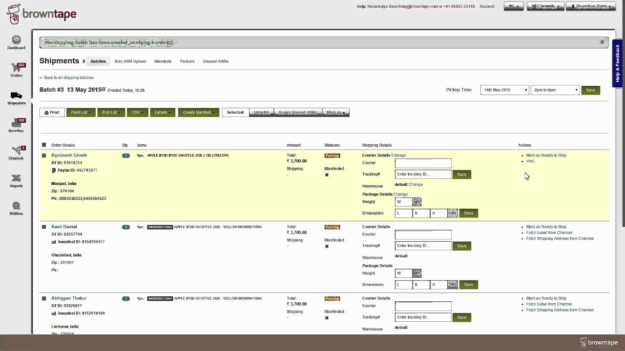 Basics of order processing