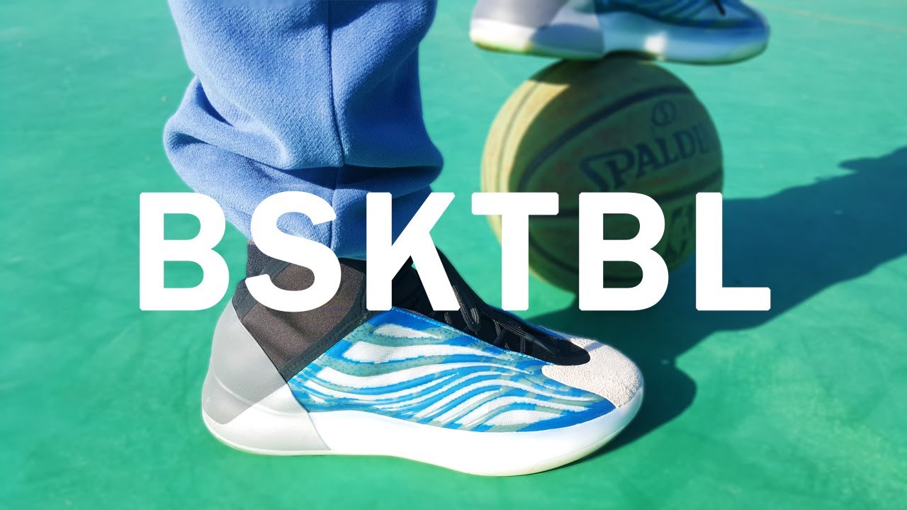 Yeezy QNTM BSKTBL Frozen Blue / play basketball + on feet / [sneaker mv]