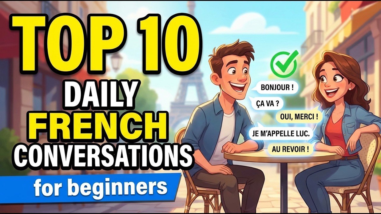 TOP 10 daily french conversation for beginners | 10 Conversations en francais pour les debutants