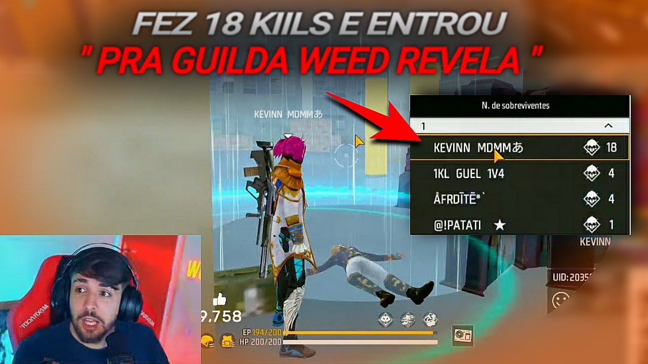 ESSE CARA ENTROU NA SALA DO WEEDZAO  FEZ 18 KIILS E GANHOU UMA VAGA NA GUILDA WEED REVELA!!
