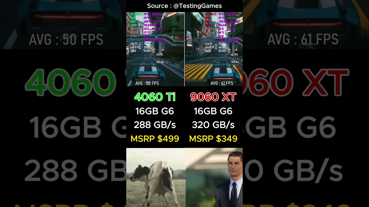 9060 XT VS 4060 Ti GPU
