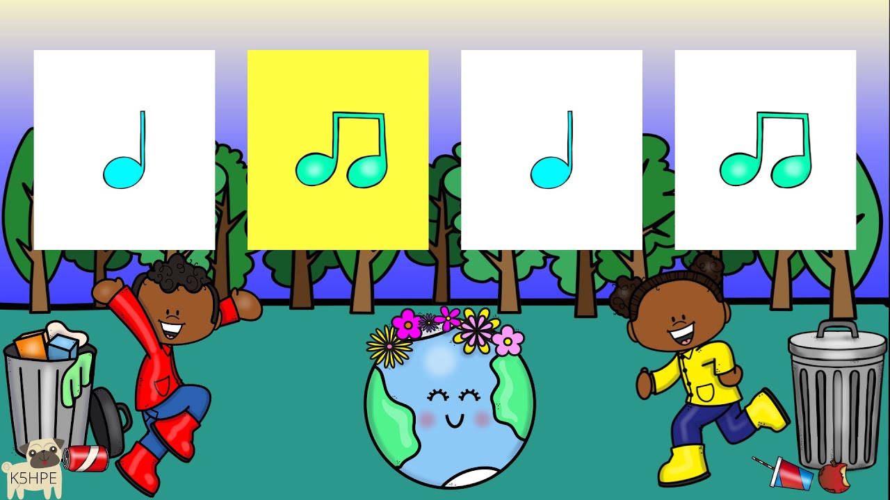 Earth Day Rhythm Play-Along, Body Percussion Clap Play Say Rhythms, Music Education Lummi Sticks FUN