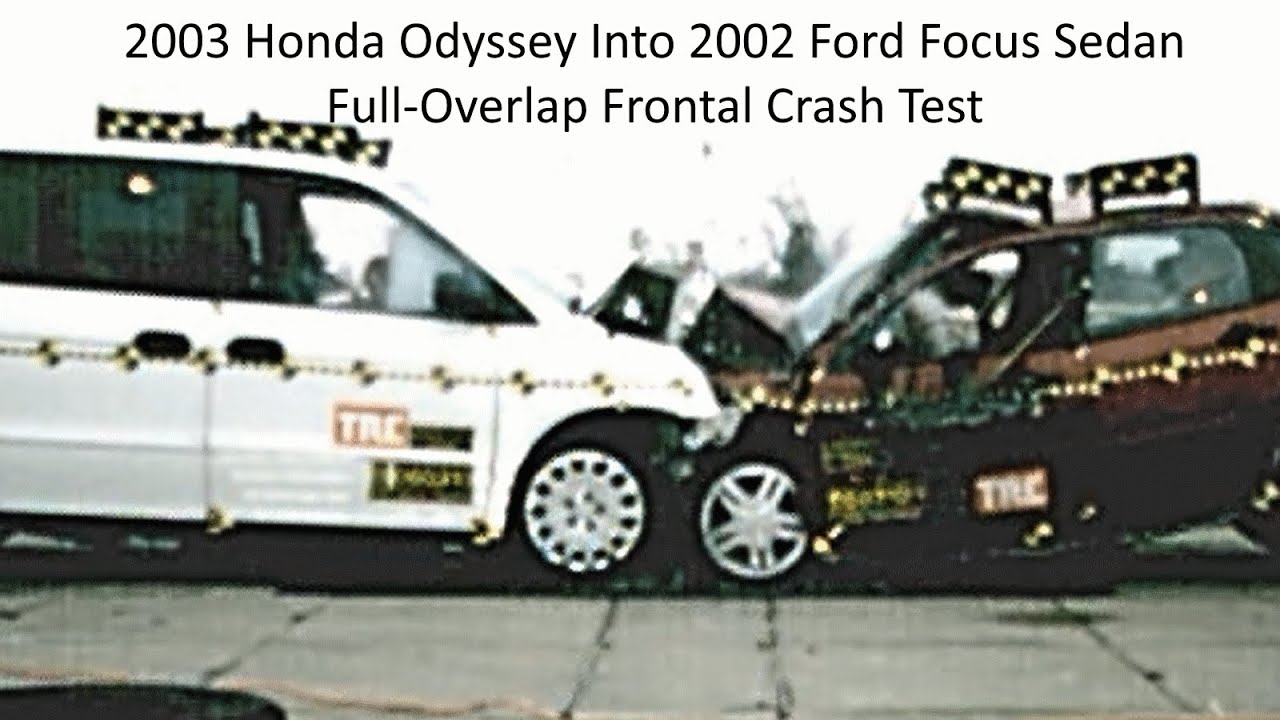 2003 Honda Odyssey Into 2002 Ford Focus Full-Overlap Crash Test
