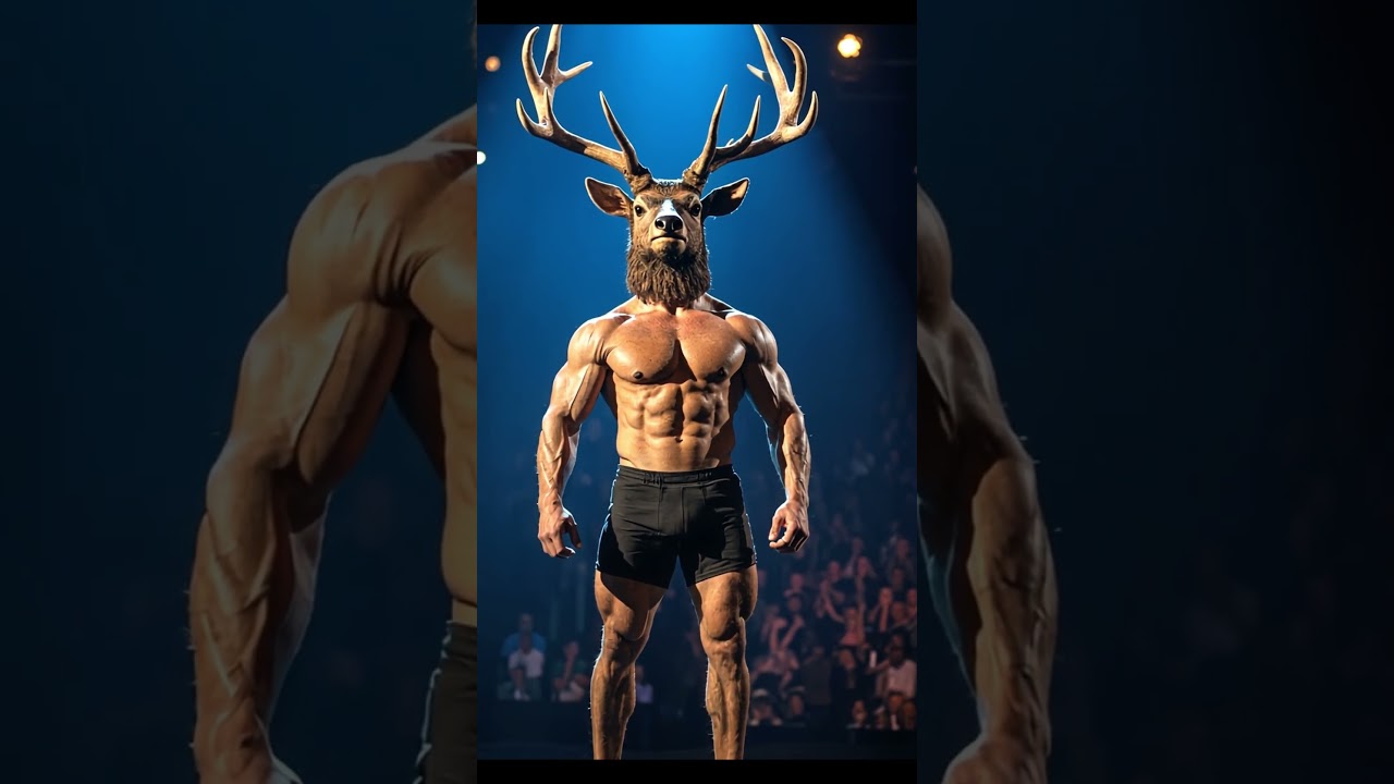 Unbelievable Transformation: From Muscular Man to Majestic Stag!