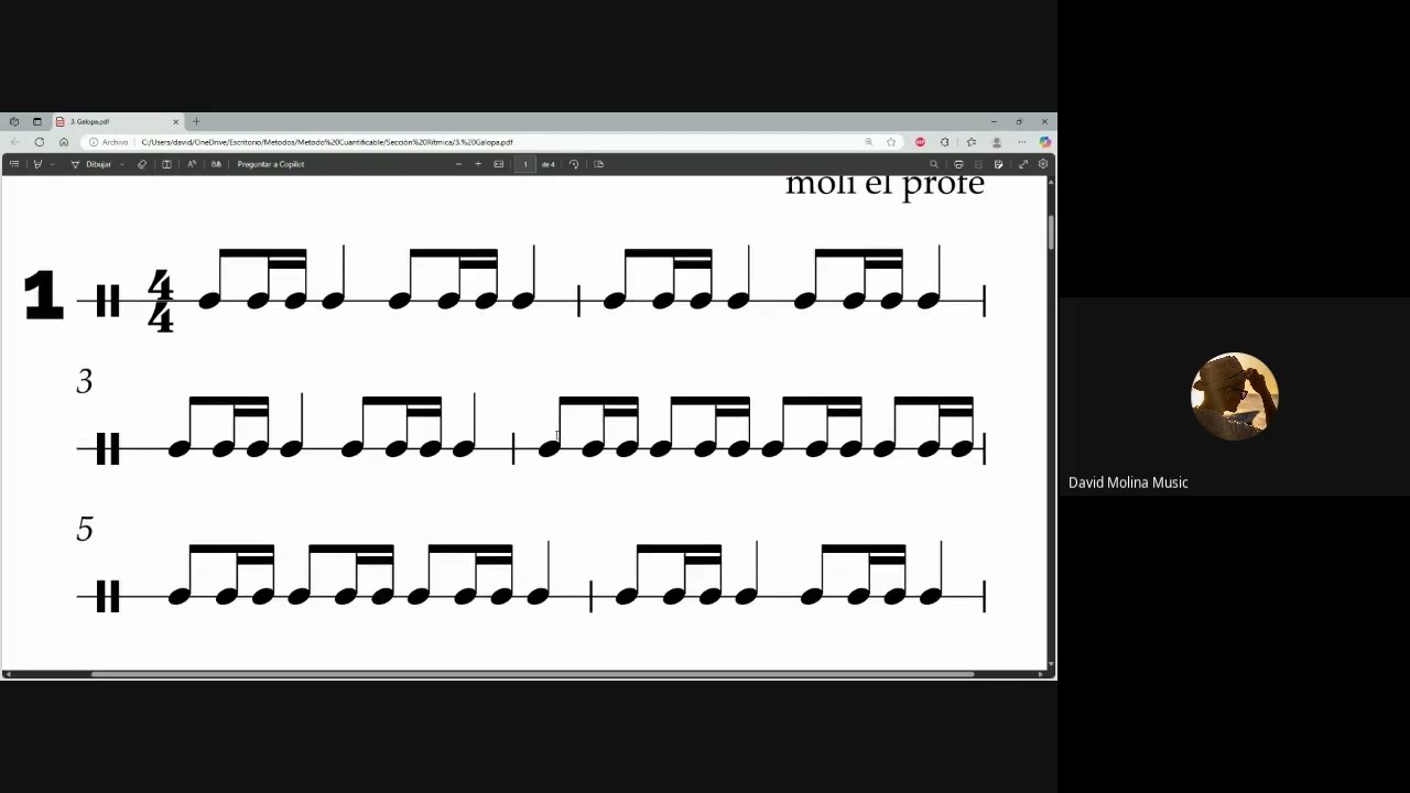 Clase 3 de Lenguaje musical con Moli el profe - Aprendiendo a leer galopas - Partituras