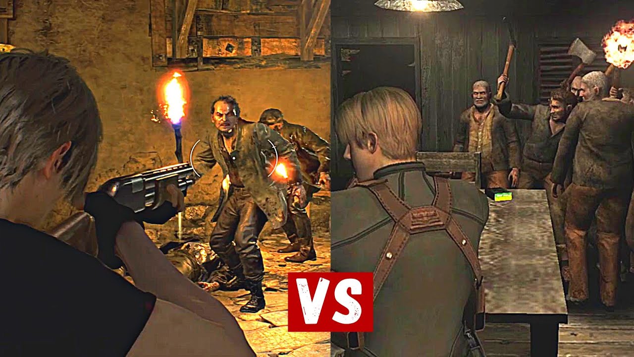 Cabin Fight Comparison Scene - Resident Evil 4 Remake