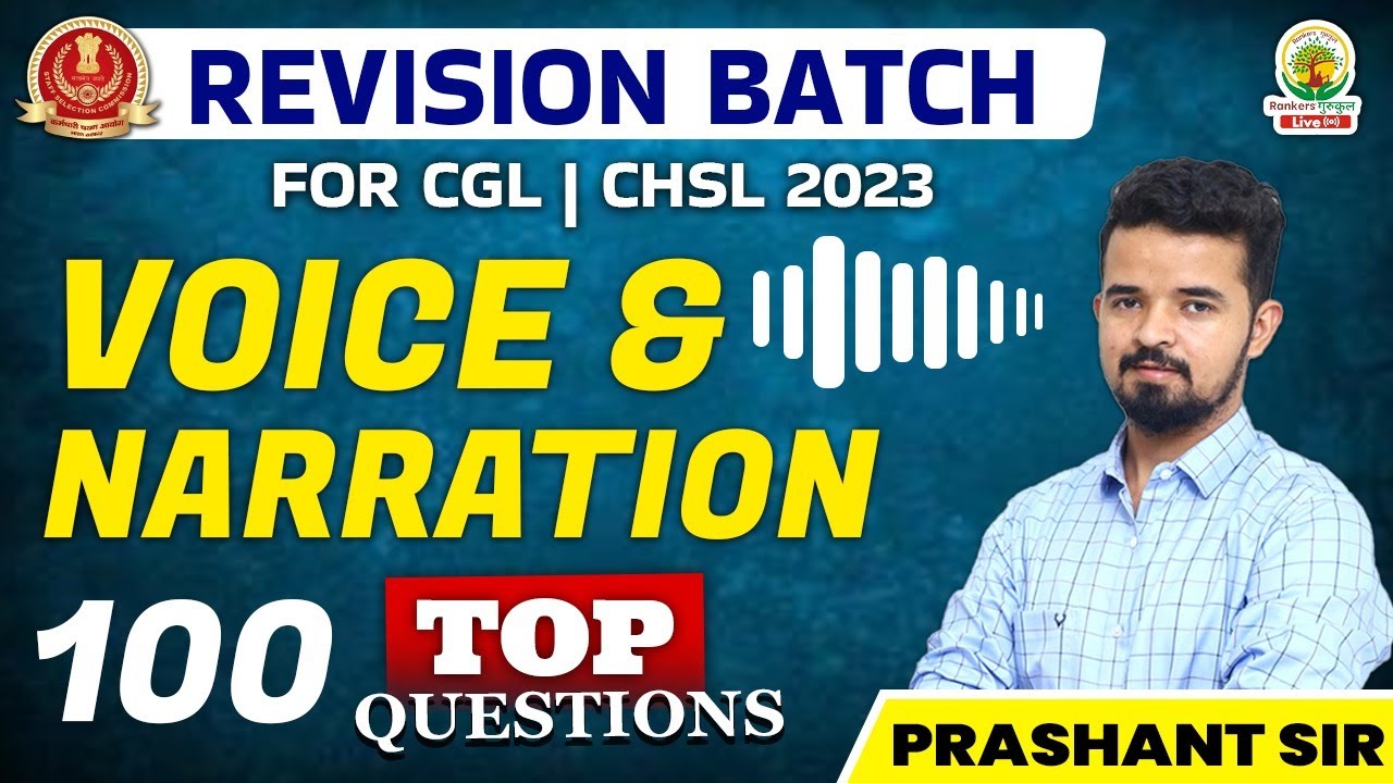 🔴 DAY 19 || FREE Revision Batch || VOICE & NARRATION || English By Prashant Sir #ssccgl2023