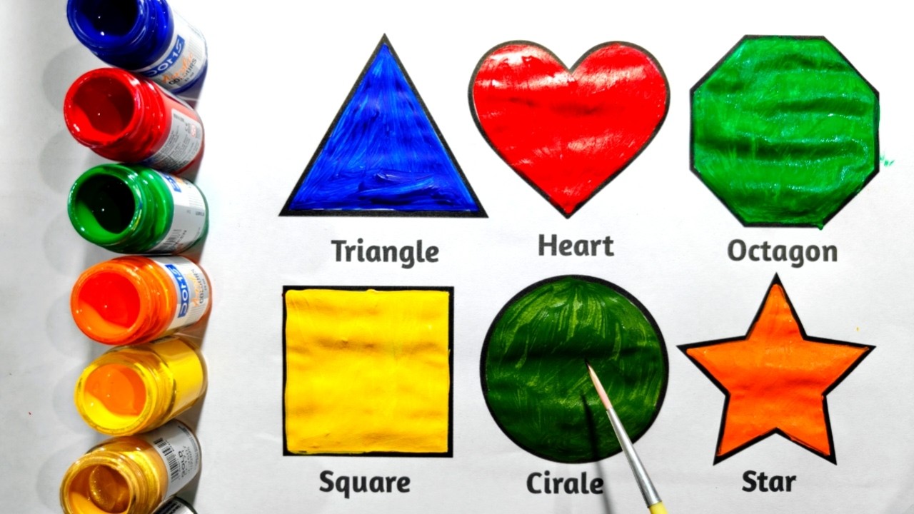 Shapes drawing for kids, Learn 2d shapes, colors for toddlers | Preschool Learning,