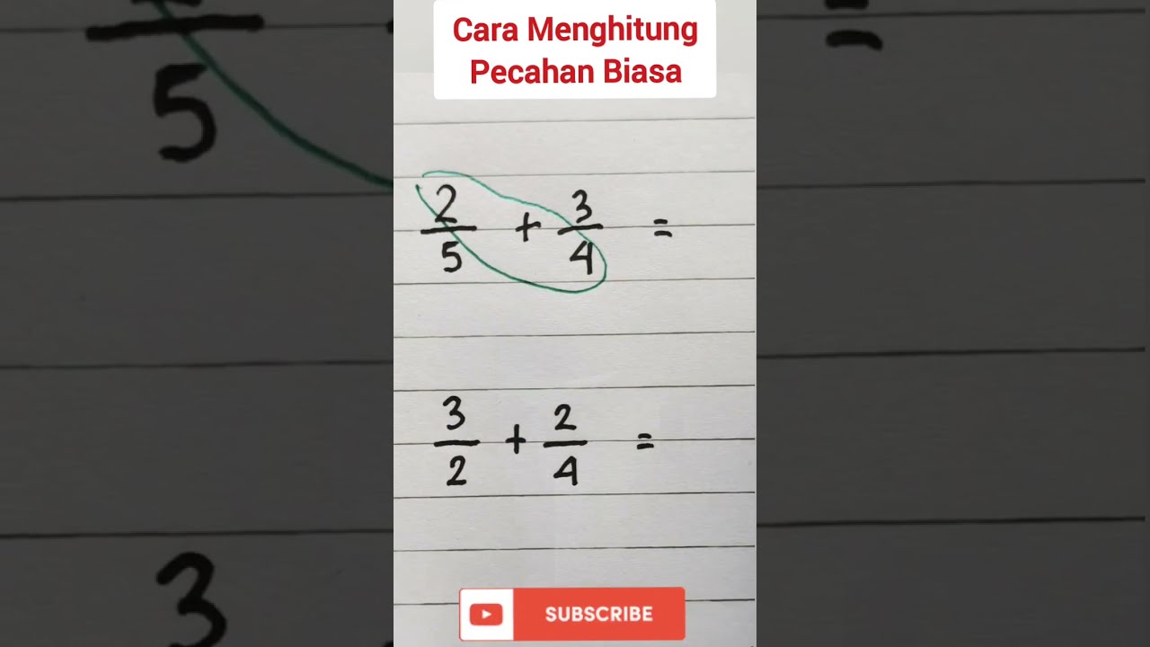 CARA CEPAT MENGHITUNG PECAHAN #shorts #matematika #pecahanbiasa