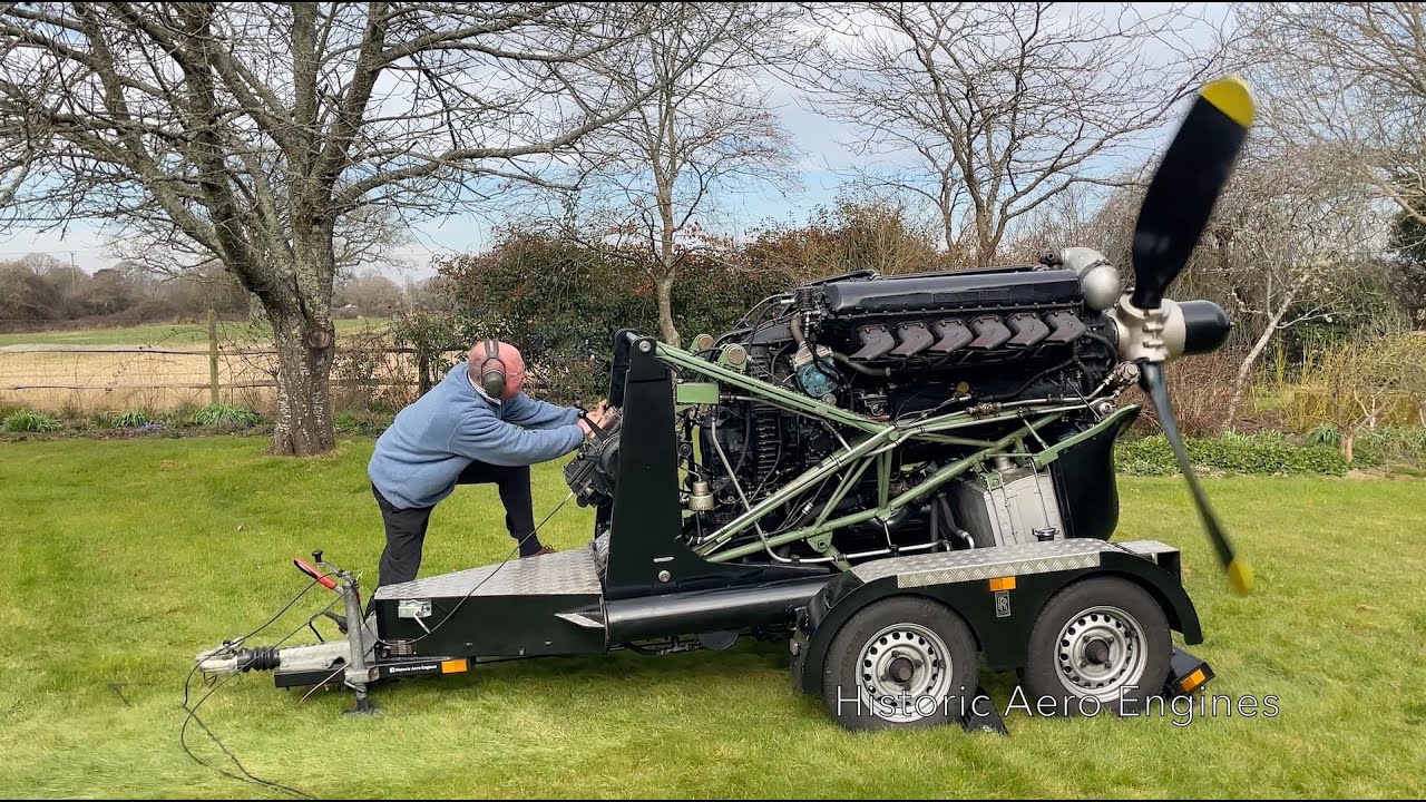 2025 Pre-season test running of a 1943 Rolls-Royce Merlin aero engine (2 of 2)