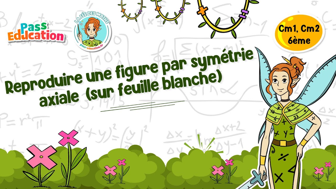 Reproduire une figure par symétrie axiale (feuille blanche) - CM 6ème Fée des Maths Leçon, Exercices