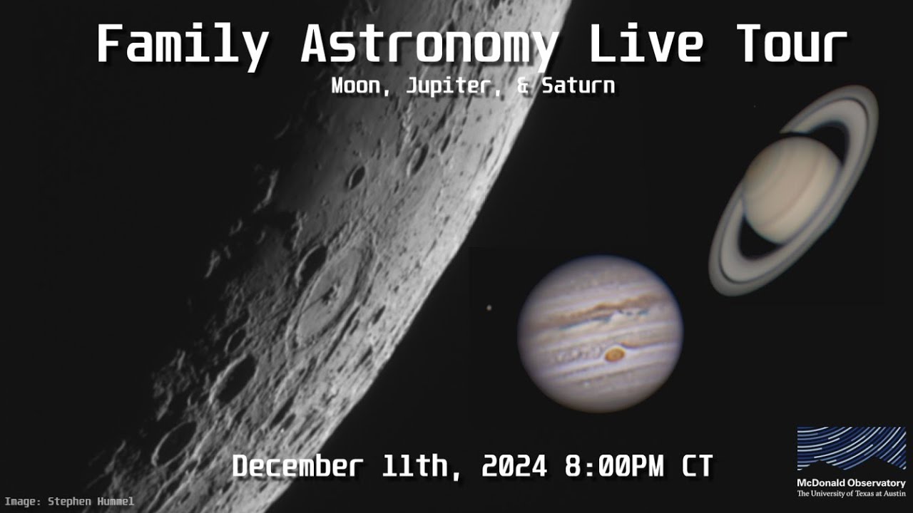 Family Astronomy Livestream: Moon, Jupiter, & Saturn