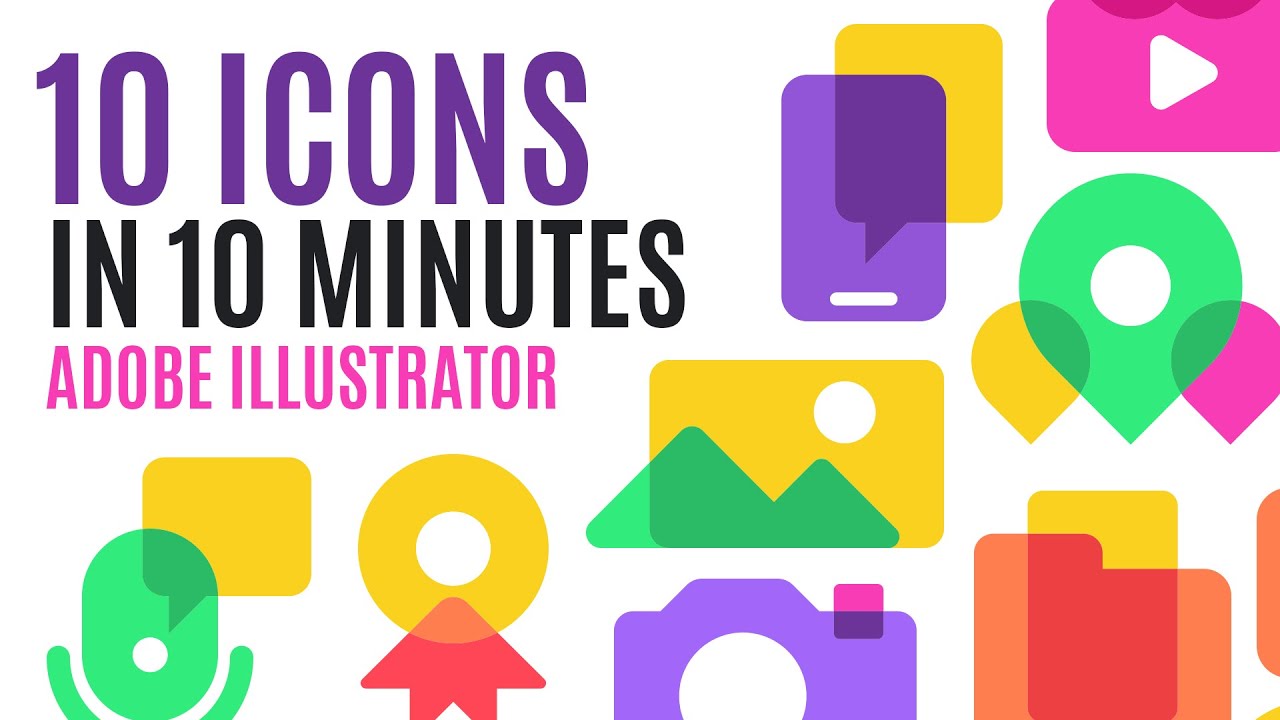 Создайте 10 ПРОСТЫХ ИКОНОК за 10 минут &mdash; Adobe Illustrator &mdash; Скорость рисования 150%