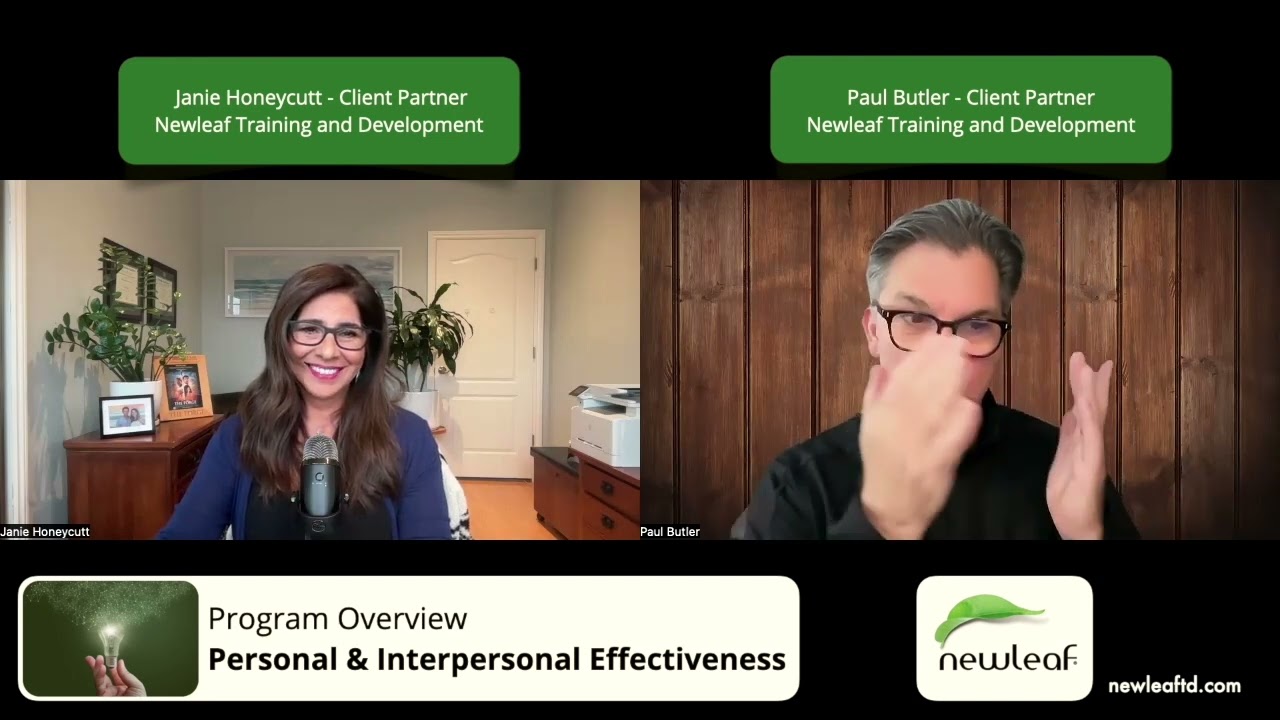 Program Overview: Personal and Interpersonal Effectiveness w/Janie