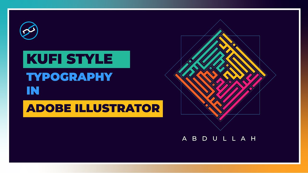 Kufi typography in adobe illustrator | Urdu Arabic name logo design Tutorial.