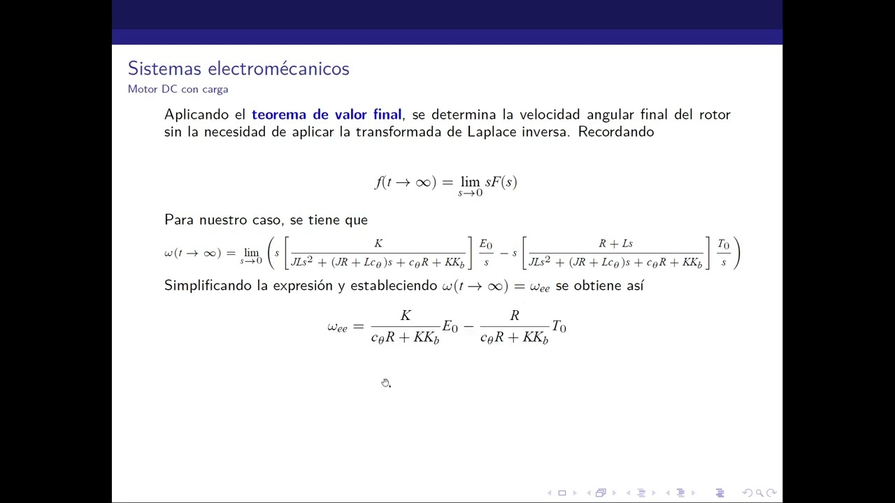 Modelado de sistemas electromec&aacute;nicos. Motores DC con carga