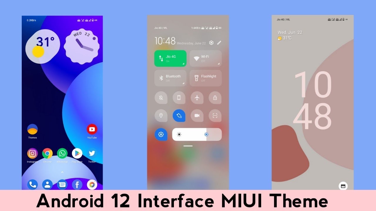 Simple Android 12 Interface MIUI Theme