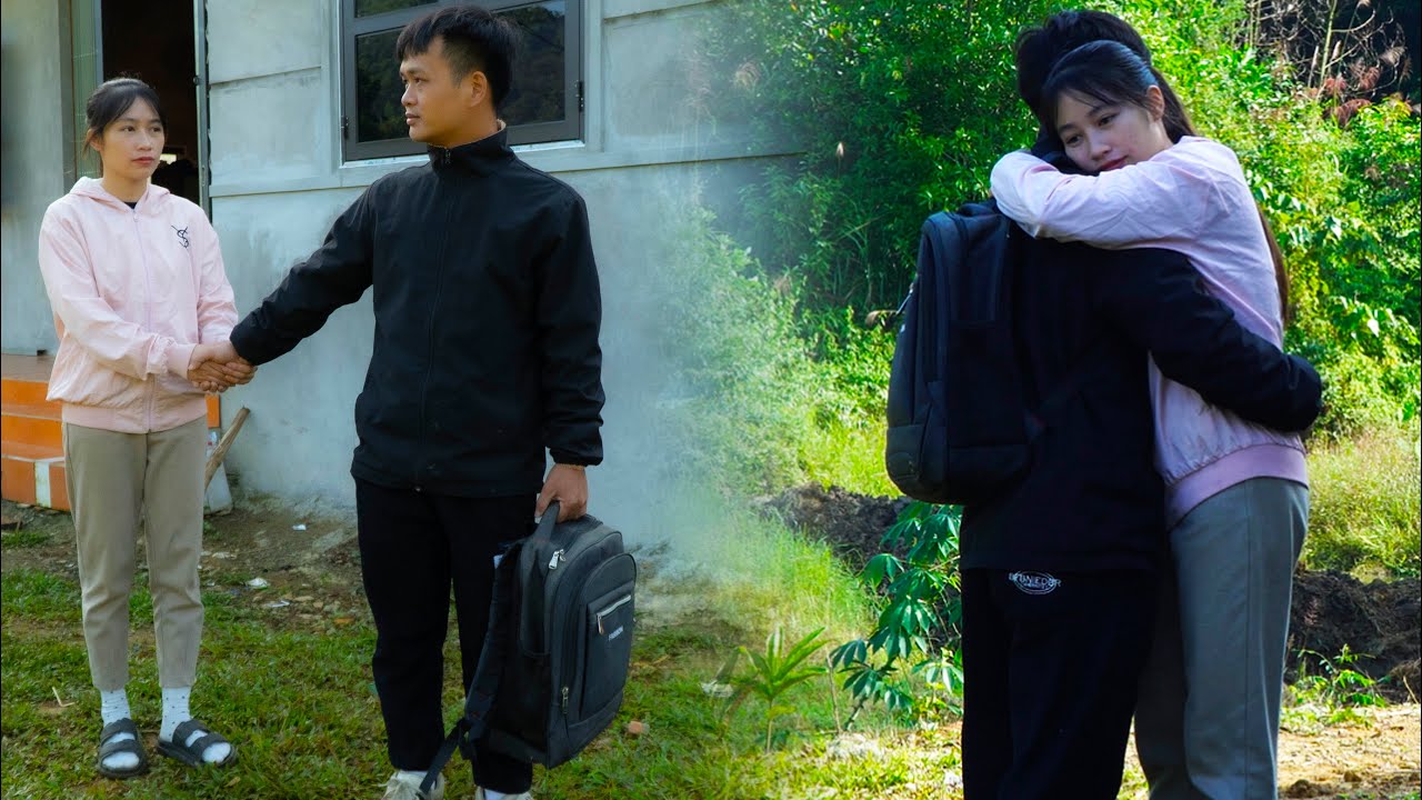 Binh said goodbye to Huong to go to work. Huong started building a farm.