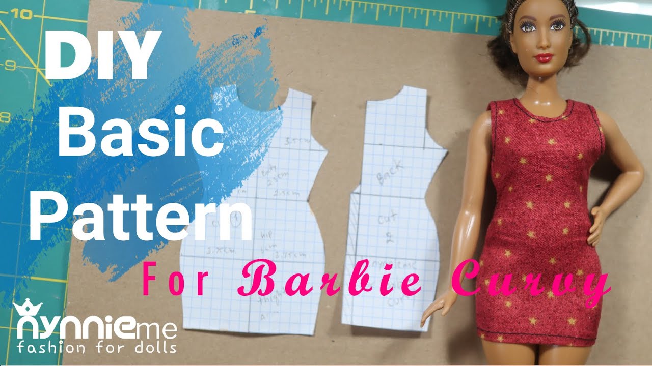DIY Basic Pattern for Barbie Curvy | How to make pattern for Barbie | nynnieme