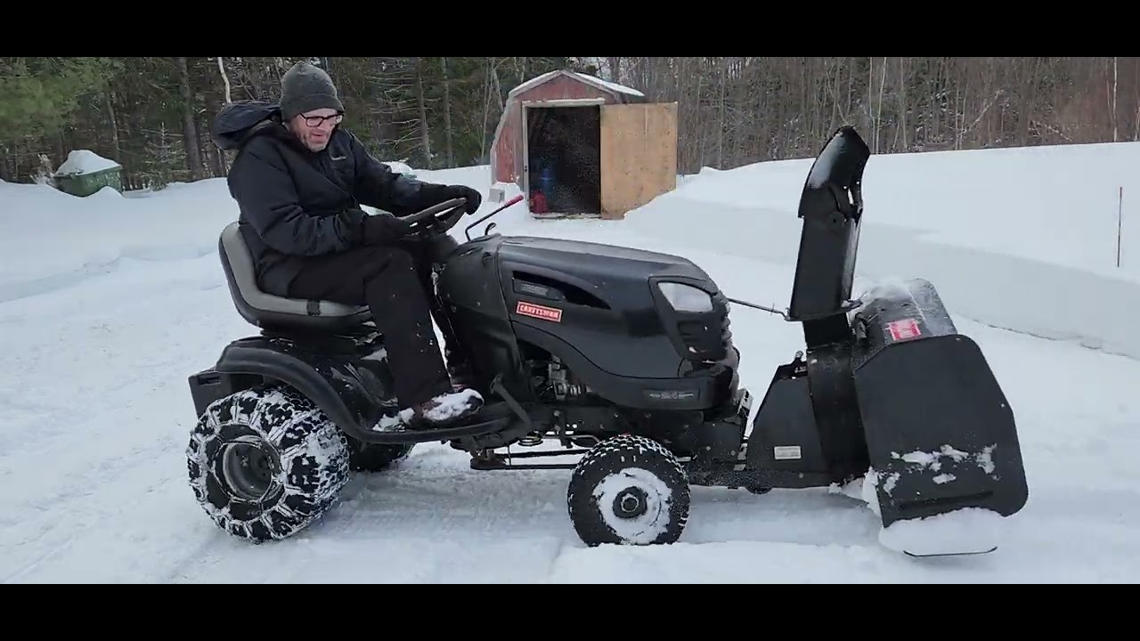 Snowblowing big drifts, YT4000 and Bercomac Snowblower.  Part 1#craftsman #snowclearing #bercomac