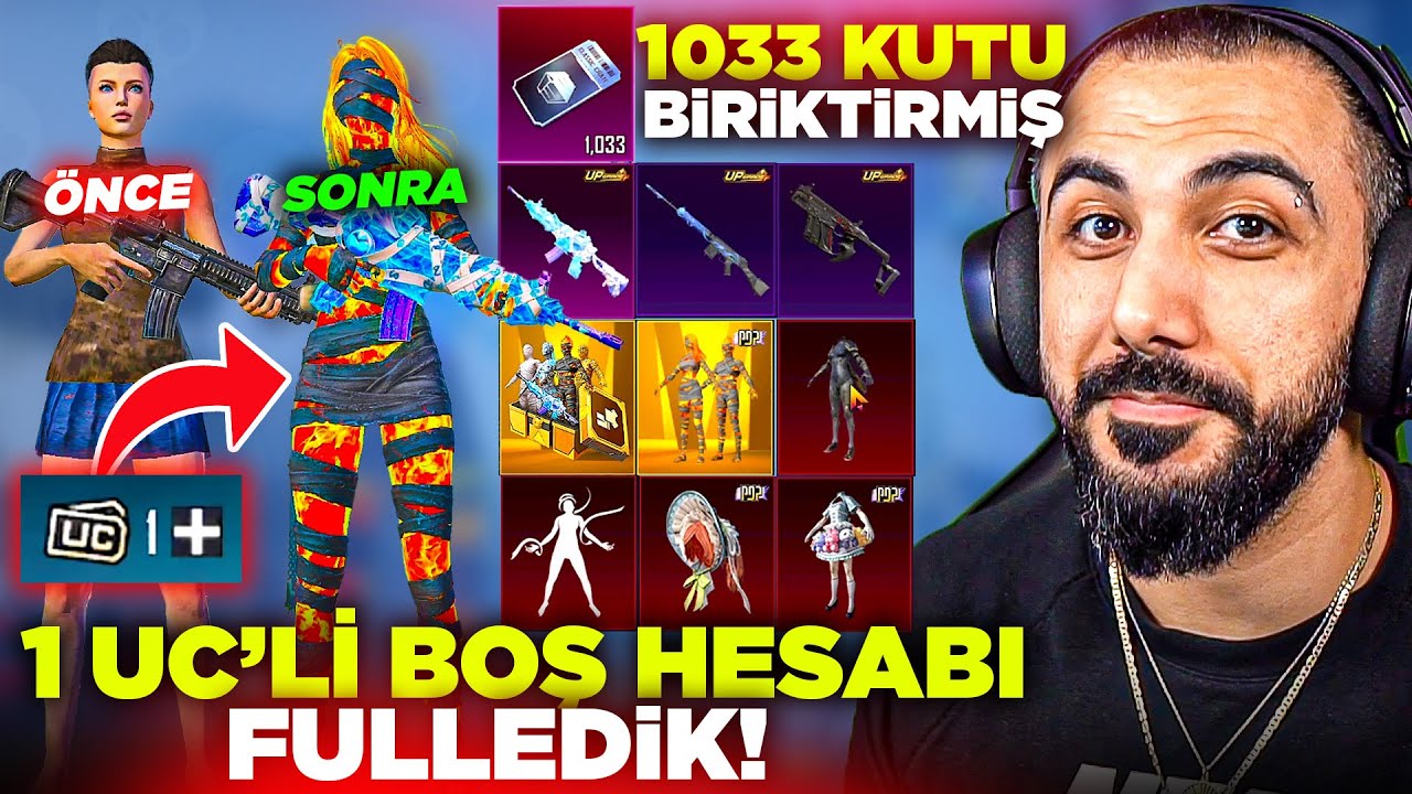 İZLEYİCİMİN 1 UC'Lİ BOŞ HESABINI FULLEDİM!! 🥰 HAYALİ OLAN MUMYAYI VE M4'Ü ÇIKARTTIK | PUBG MOBILE