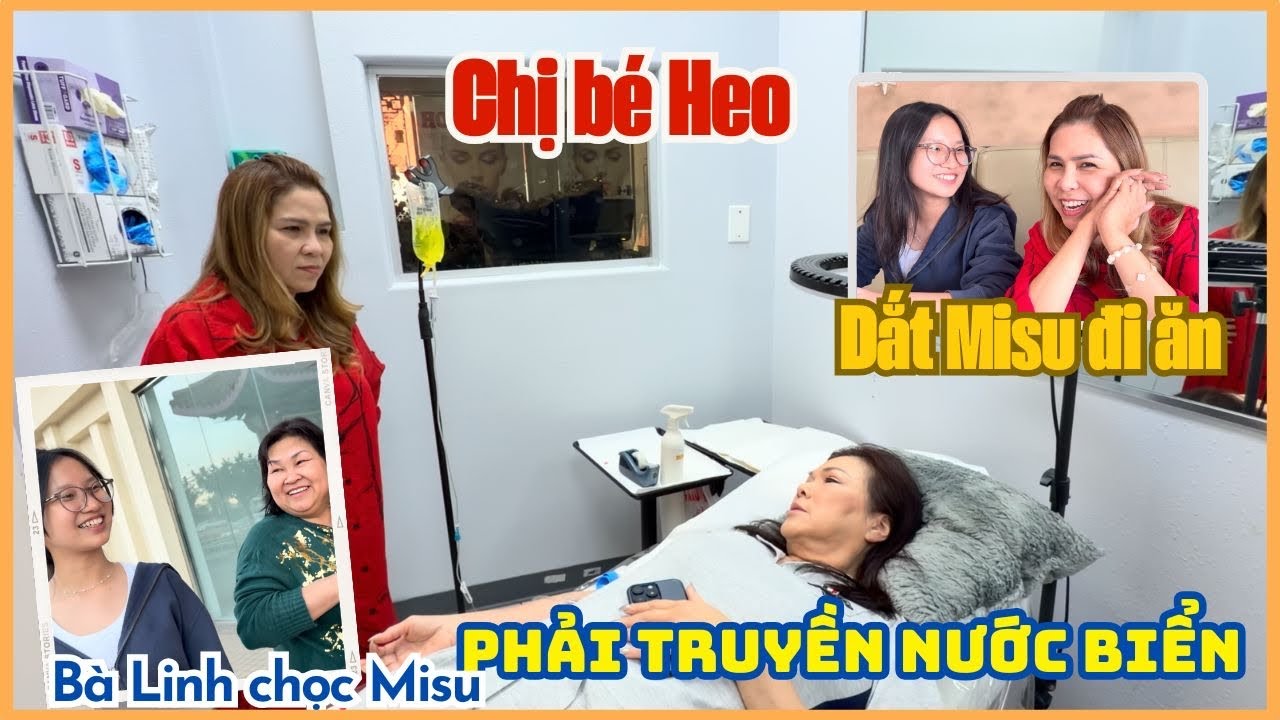 Chị Bé Heo kiệt sức đến mức phải truyền nước biển - Lần đầu dắt bé Misu đi ăn, bị bà Linh chọc ghẹo