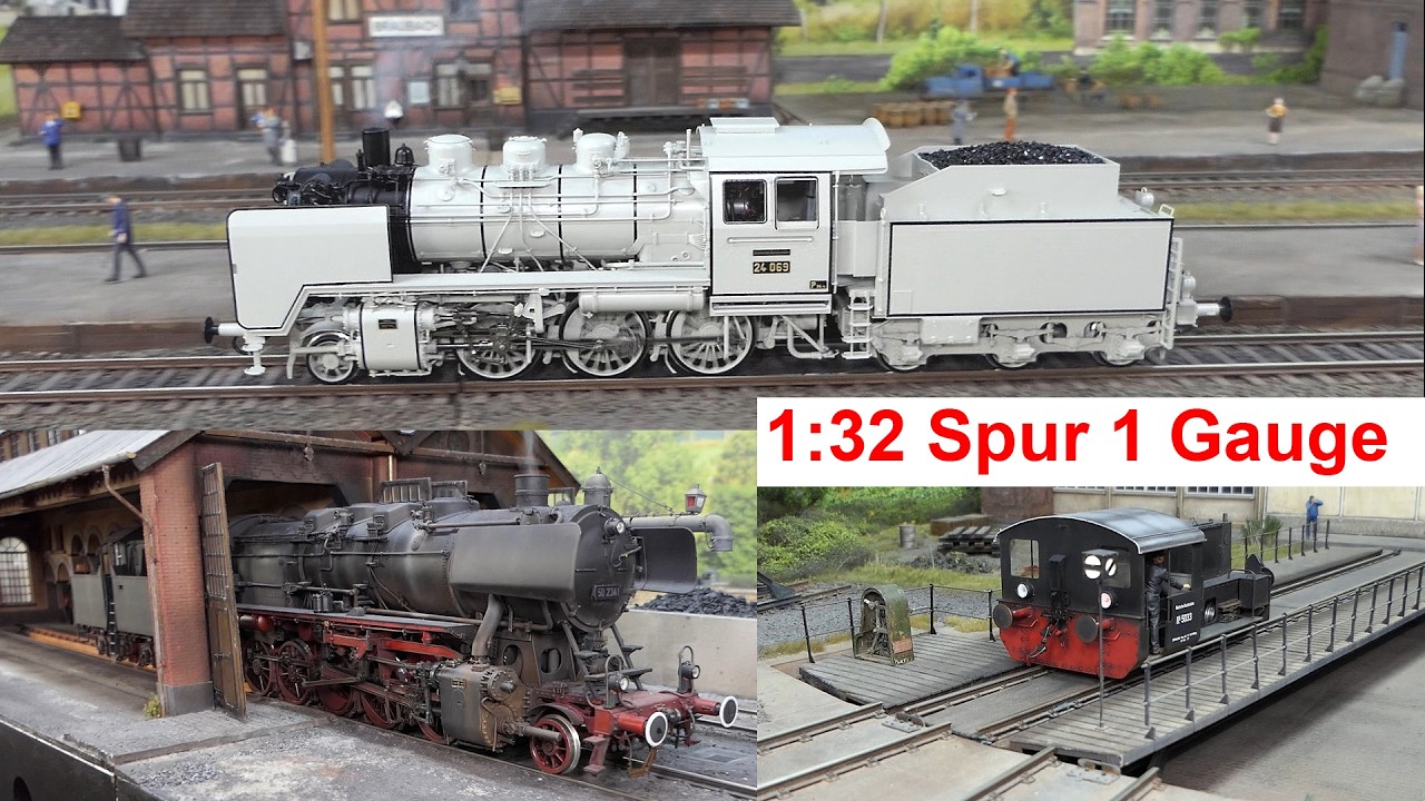 14m Modellbahn-Diorama „Braubach“ in 1:32 Spur1 im Lokpark Ampflwang 6/2024, Baureihe 24, 50 und 323
