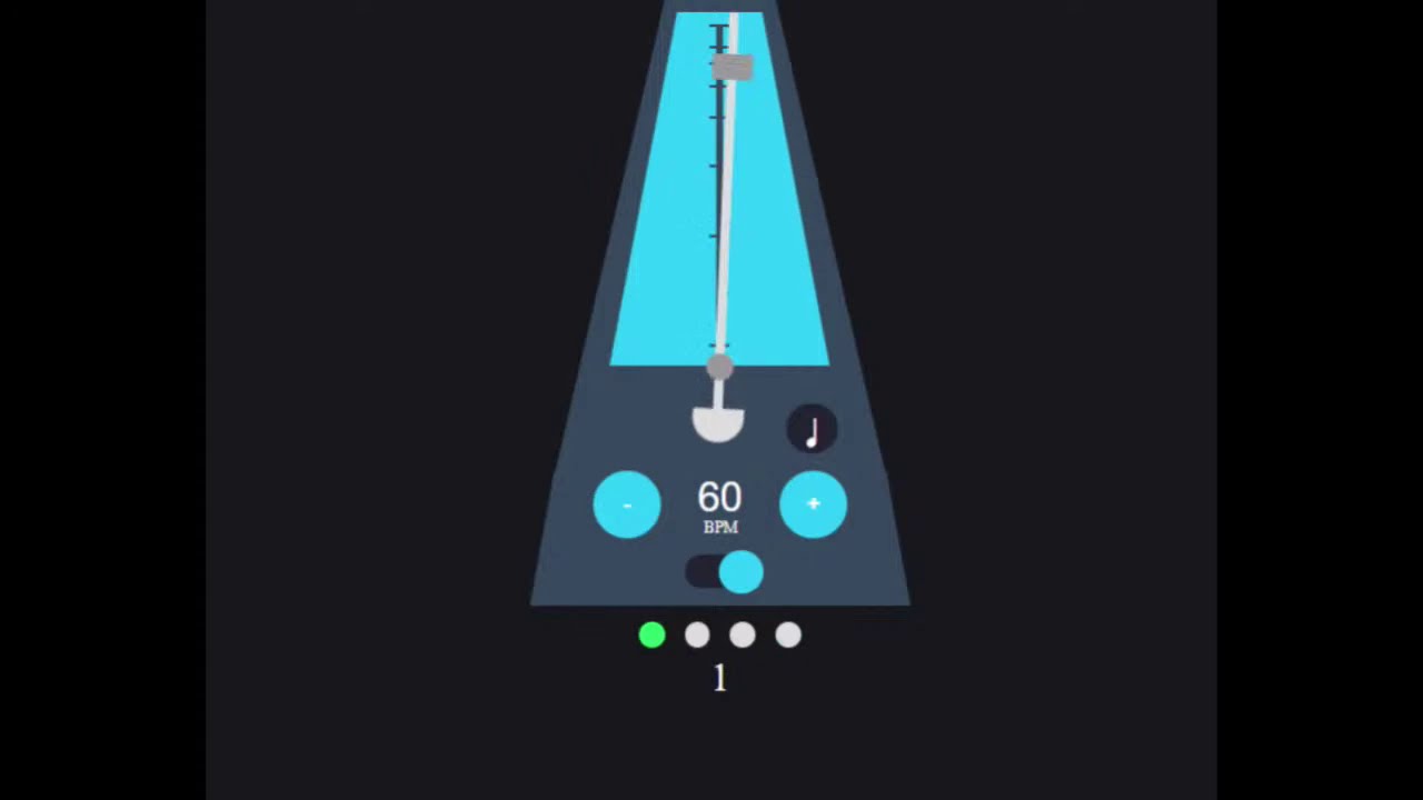 Metronomo 60 bpm con conteo digital en compas de 4/4