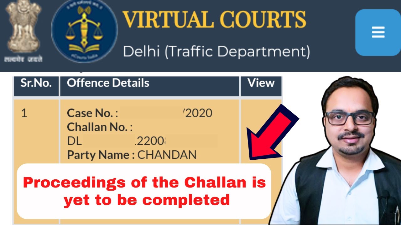 Online challan payment | Proceedings of the challan is yet to be completed