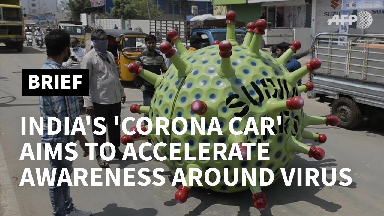 India's 'corona car' aims to accelerate awareness around the pandemic | AFP