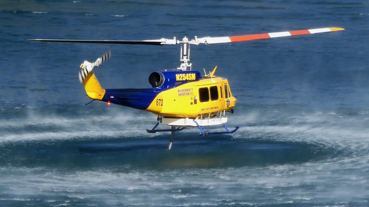 4 Helicopters Refilling - Bush Fire - Bedfordale, WA - 14 Feb 2025