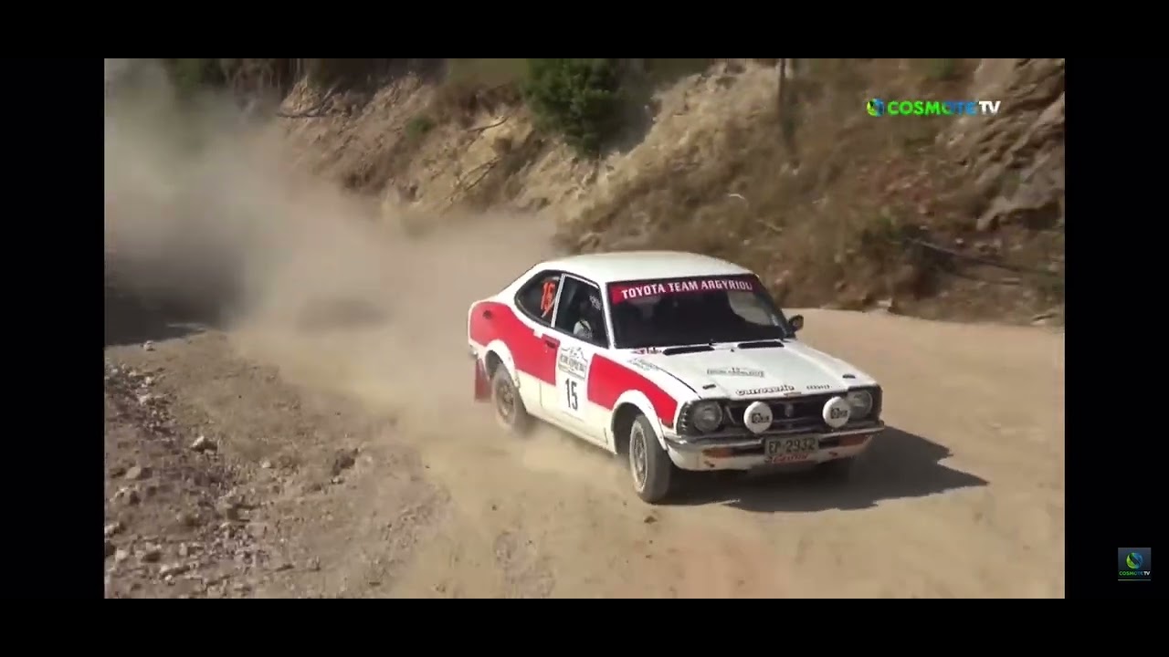 Toyota Corolla Ke25 rallycar in historic rally acropolis 2022