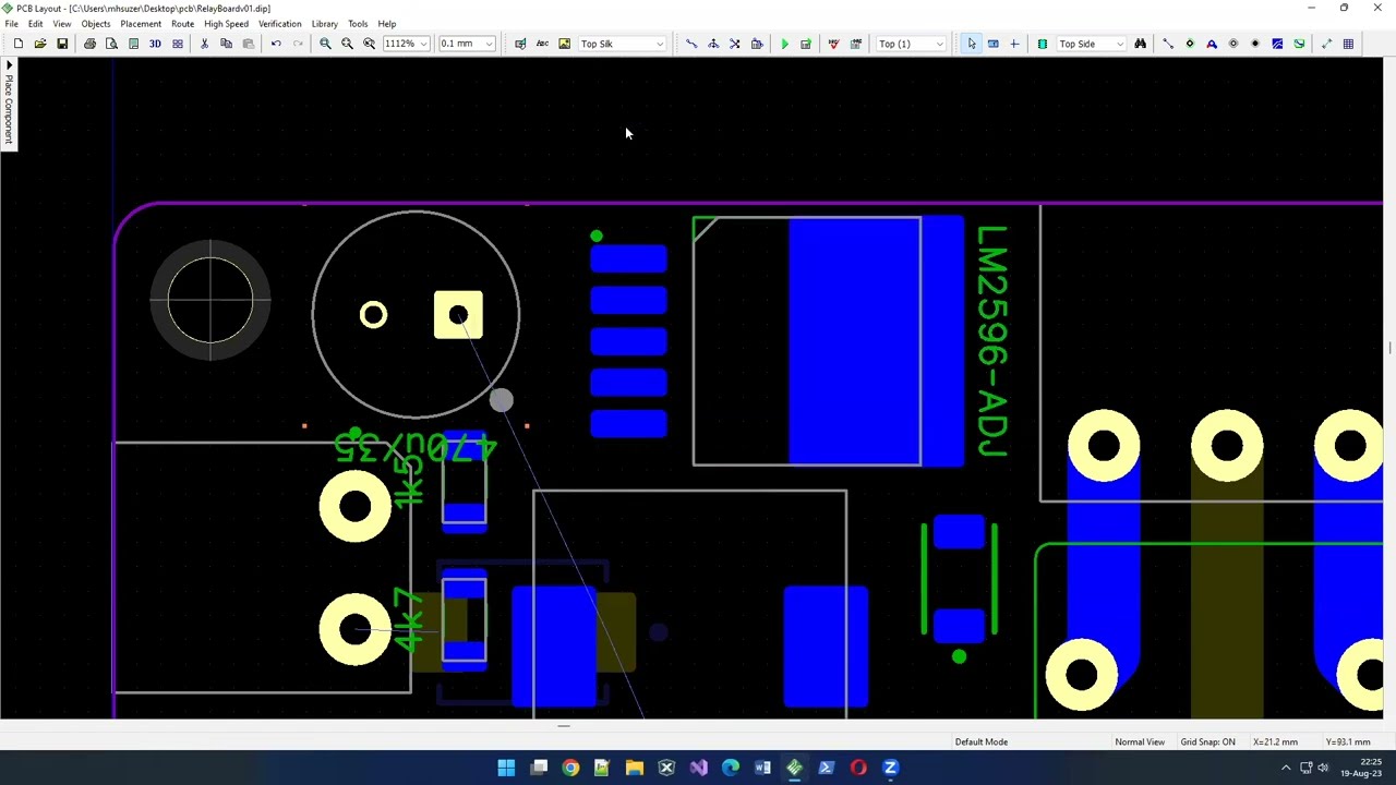 ESP32 Relay Board PCB Routing in Diptrace
