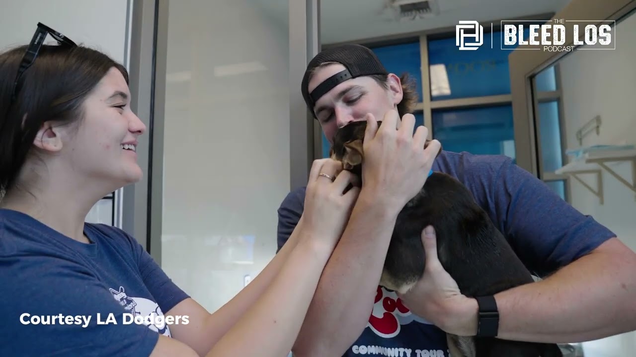 Dodgers Love LA Community Tour, Landon Knack stopped by the East Valley Animal Shelter