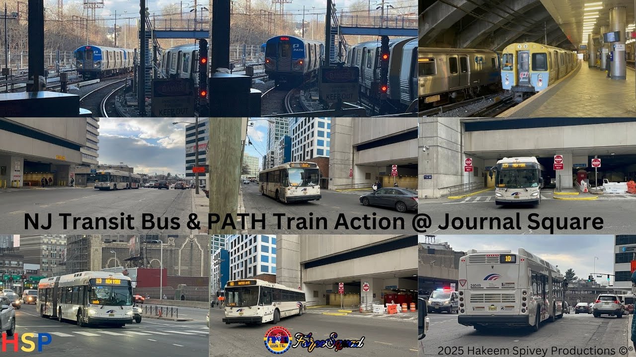 4K 2025: NJ Transit/PATH: Friday Train & Bus Action @ Journal Square Transportation Center
