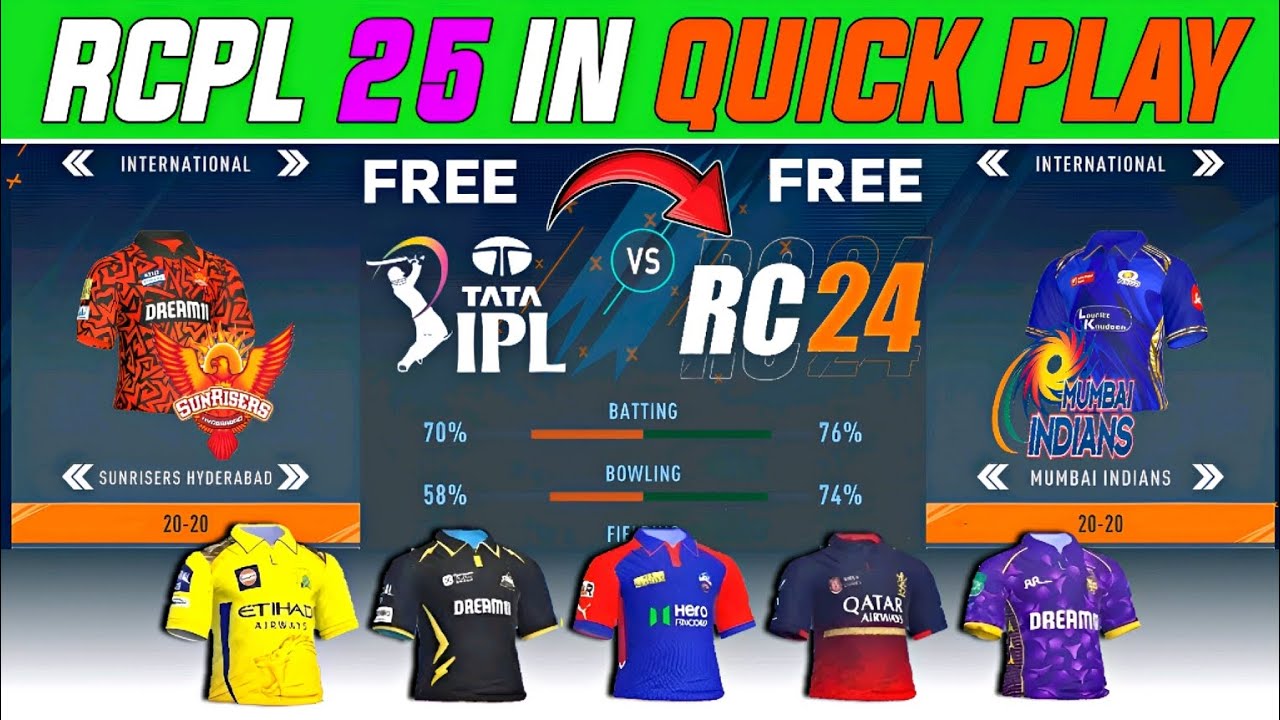 How To Play Free IPL 2025 In RC 24 | Free Me IPL 2025 Match Kaise Khele With Real Jersey In Rc24