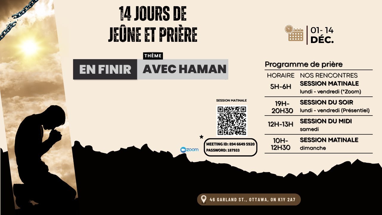 EN FINIR AVEC HAMAN || Prophète Chadrack Mbiya || 14 JOURS DE JEÛNE ET PRIÈRE || JOUR 12
