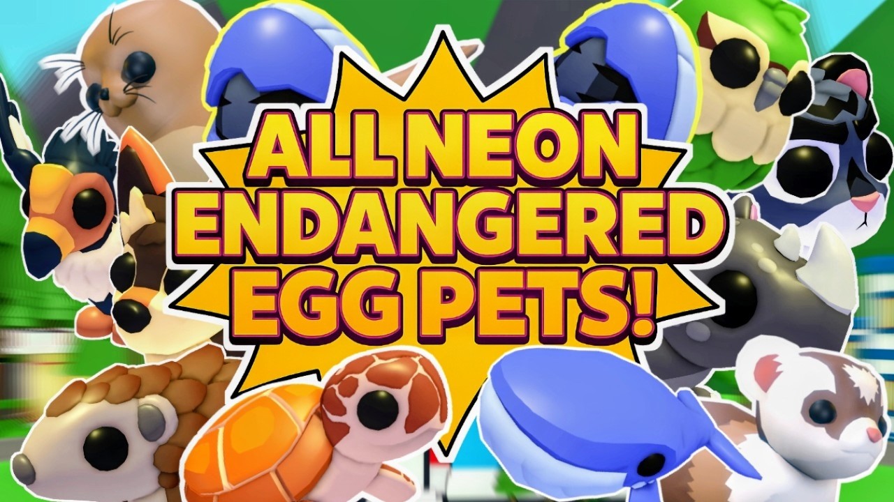ALL 10 NEON ENDANGERED EGG PETS IN ADOPT ME! #Adoptme