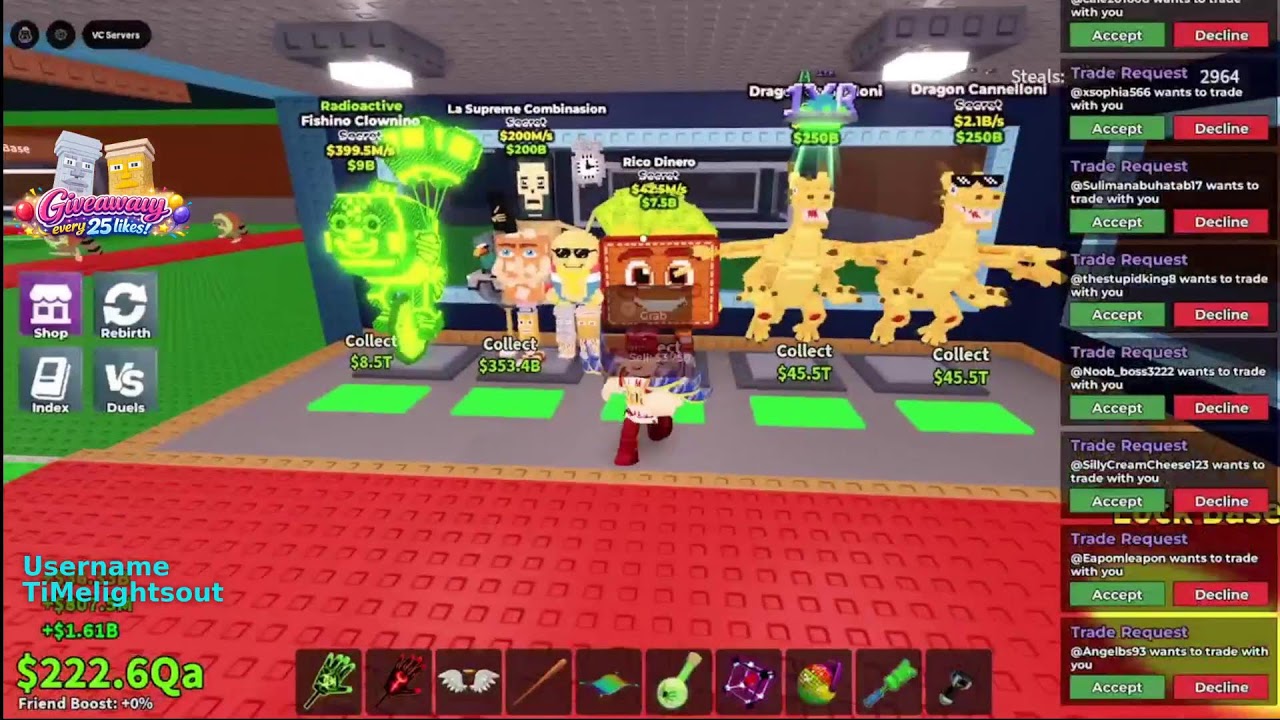 PVP & Trading Live! | Roblox Steal a Brainrot Ep:124