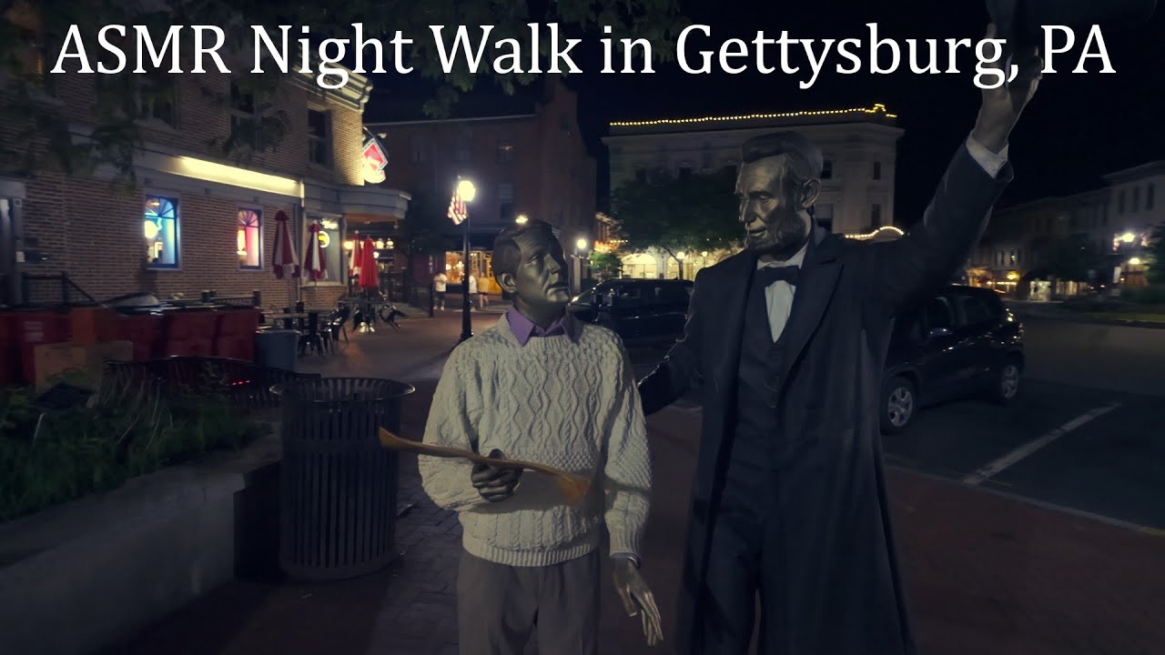 ASMR Night Walk in Gettysburg, Pennsylvania