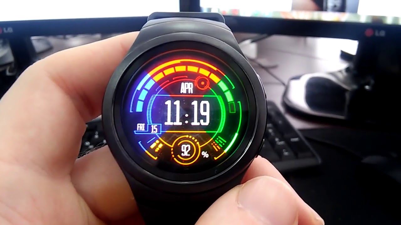 Watch Face: Neon Mixed running on Samsung Gear S2
