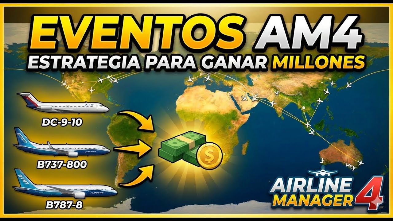 Como se juegan los eventos de Airline Manager 4, Mi Estrategia consejos y trucos. AM4