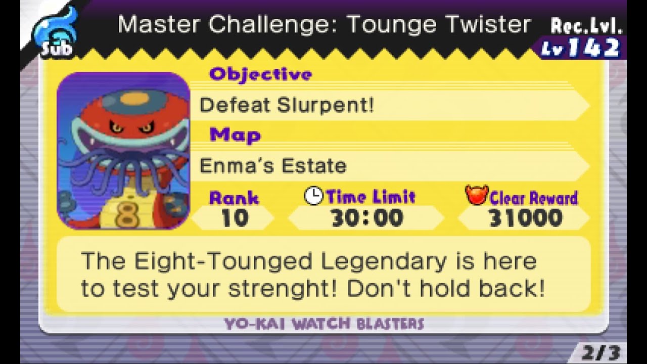 Yo-Kai Watch Blasters Master Mode (2.0) Master Challenge Tounge Twister