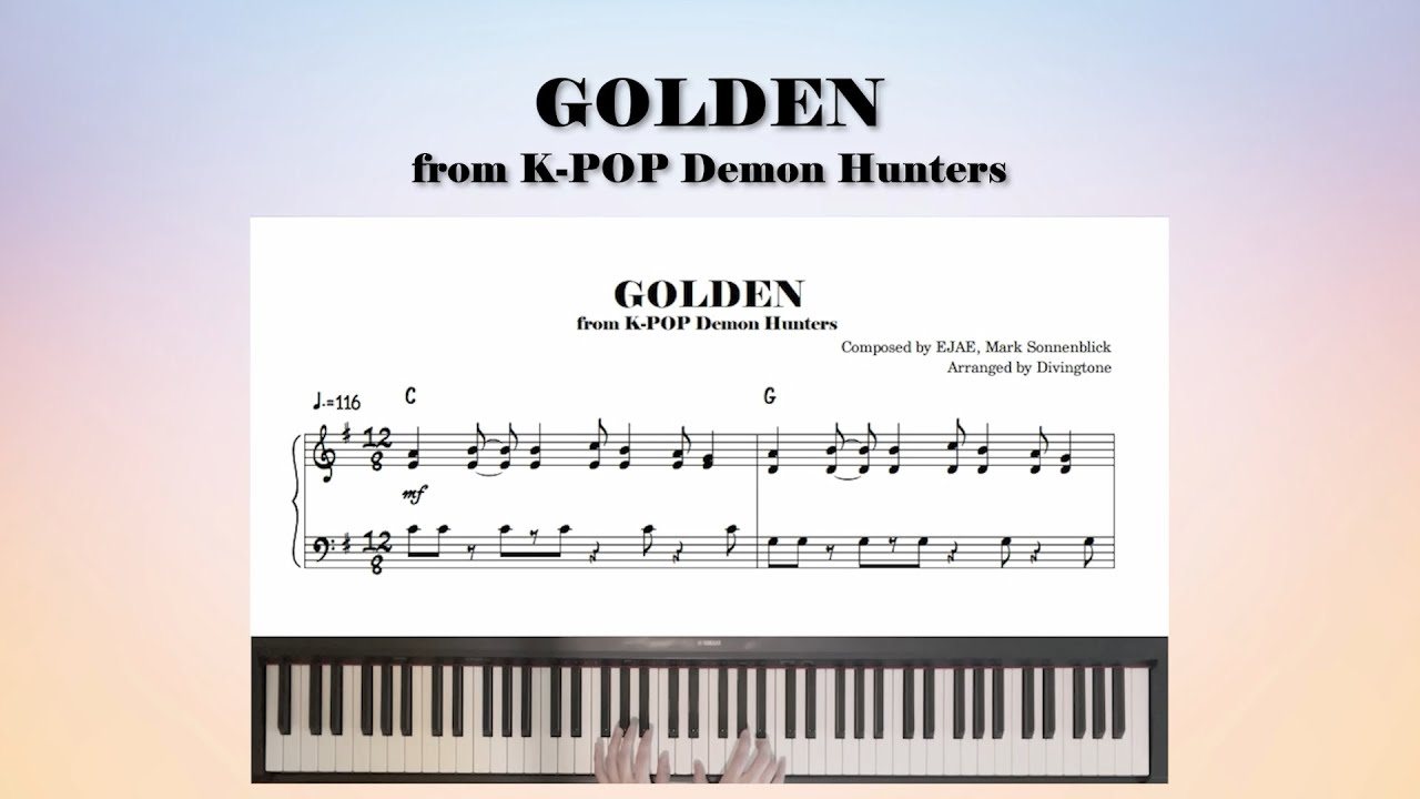 Huntrix (헌트릭스) | KPop Demon Hunters - GOLDEN | Piano Cover + Sheet (피아노 커버 + 악보)
