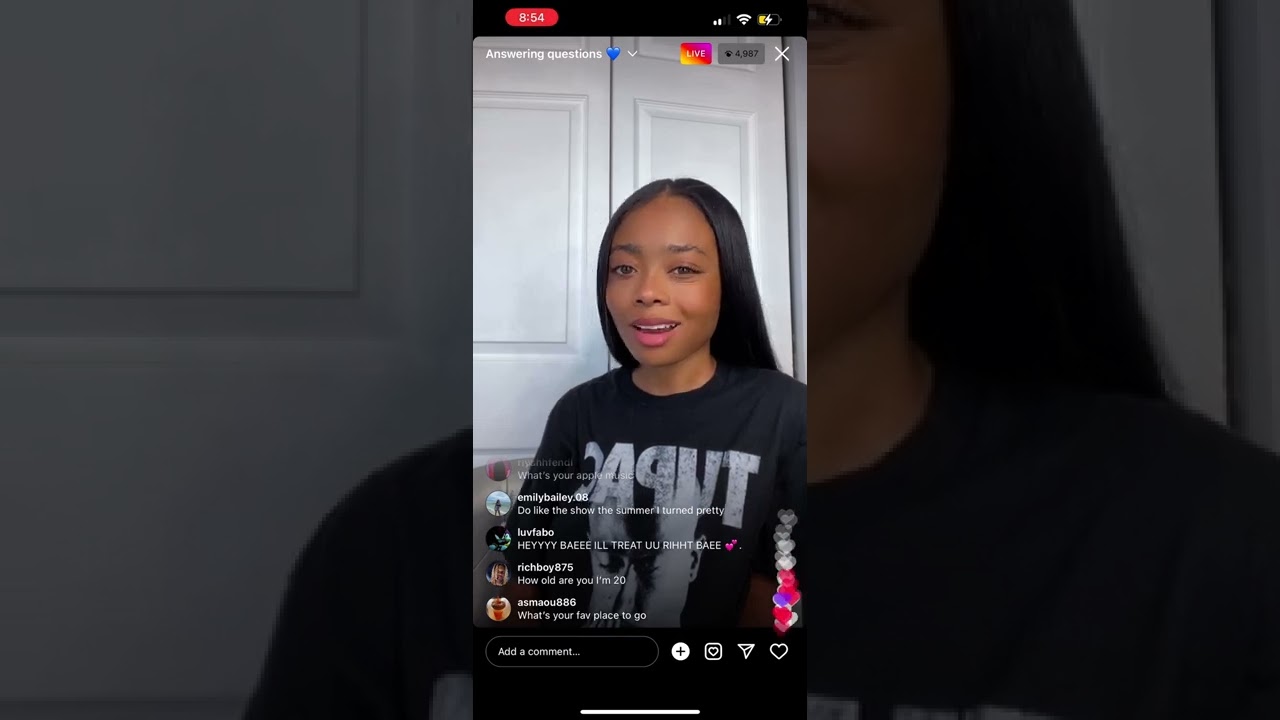 SKAI JACKSON IG LIVE