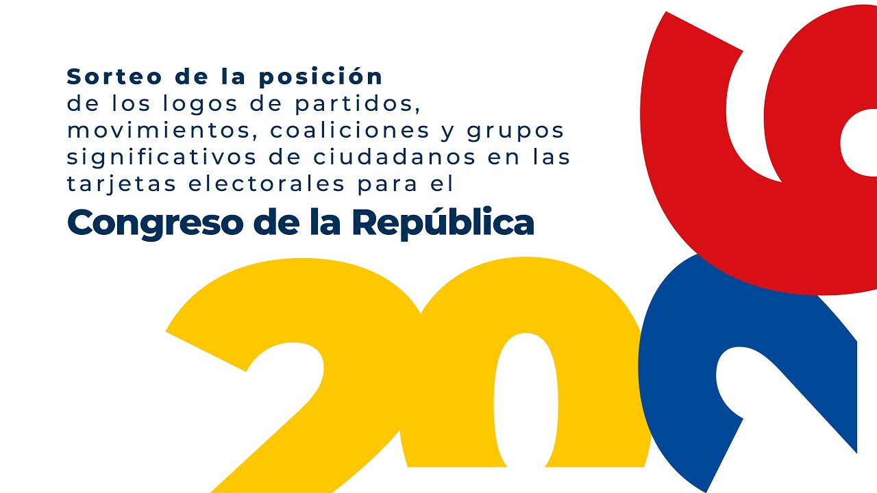 Sorteo de asignación de posición en las tarjetas electorales de Congreso de la República 2026