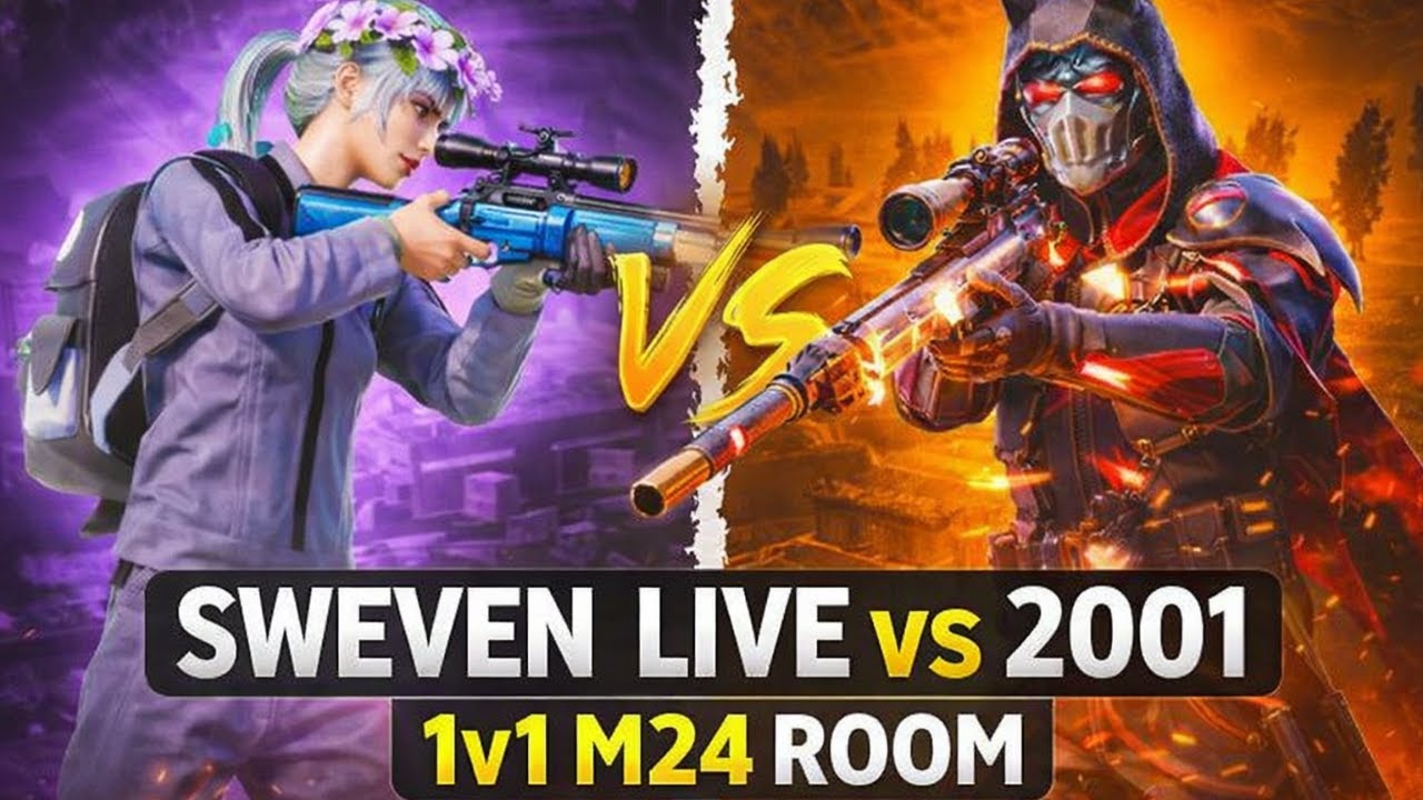 1v1 M24 Room 🔥 Sweven Live vs 2001 | No Mercy #trending #foryou #pubg #pubgmobile #swevenlive