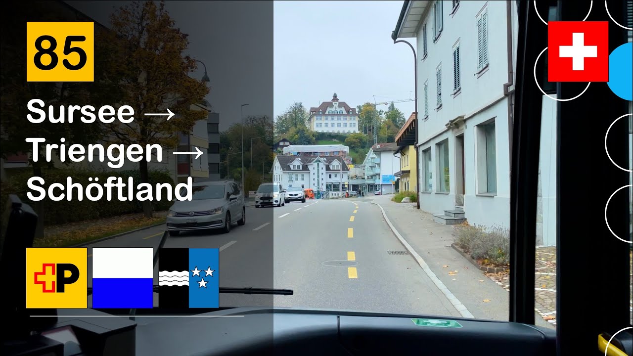 [4K] 🇨🇭 Cab Ride: POSTAUTO LUZERN | 85: Sursee → Triengen → Schöftland | MB Citaro C2 G Hybrid